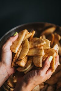 brown fried food on stainless steel plate